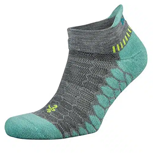 Balega Silver Compression Fit Performance No Show Athletic Running Socks for Men and Women (Pair), MidgreyAqua, Medium