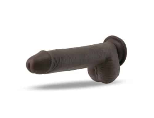 Black Dual Layer Realistic Sliding Skin Dildo with Balls