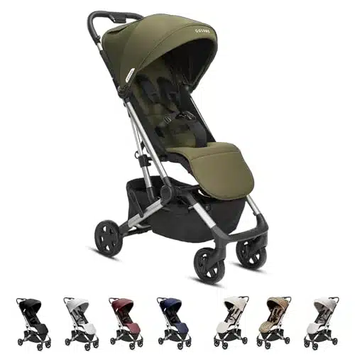 Colugo Compact Stroller   One Hand Fold Lightweight Stroller, Travel Stroller, Toddler Stroller, Airplane Stroller, Foldable Stroller with Rain Cover, Backpack and Cup Holder (Olive)
