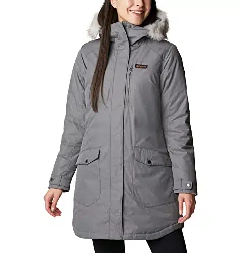 Columbia Women's Suttle Mountain Long Insulated Jacket, City Grey, XX Large
