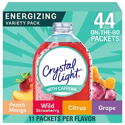 Crystal Light Energy Citrus, Grape, Peach Mango, & Wildy Strawberry Powdered Drink Mix Singles Variety Pack (ct. On the Go Individual Packets)