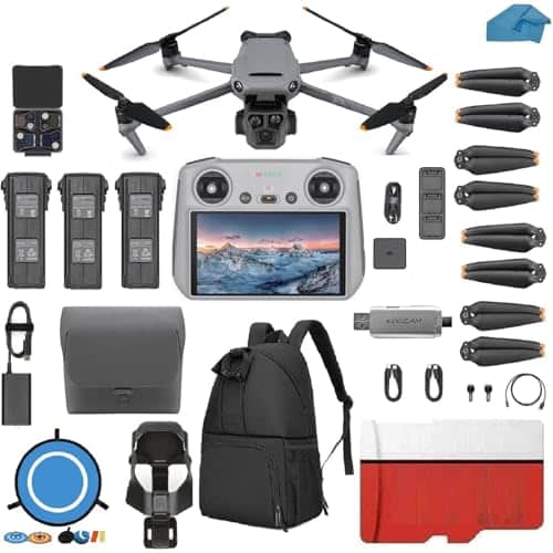 DJI Mavic Pro Drone with Fly More Combo DJI RC, Flagship Triple Camera Drone with CMOS Hasselblad Camera, with Batteries, Charging Hub, GB Micro SD Card Landing Pad, Waterproof Backpack and More