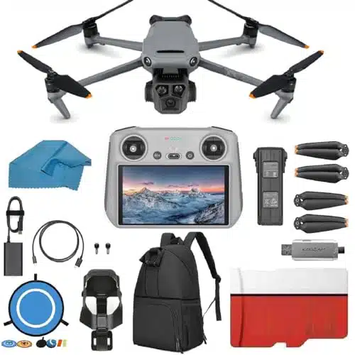 DJI Mavic Pro with DJI RC, Flagship Triple Camera Drone with CMOS Hasselblad Camera, in Flight Time, with GB Micro SD Card, B Card Reader, Landing Pad, Waterproof Backpack and More
