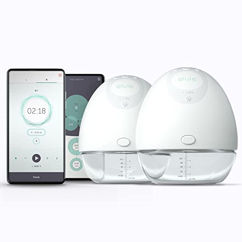 Elvie Breast Pump   Double, Wearable Breast Pump with App   The Smallest, Quietest Electric Breast Pump   Portable Breast Pumps Hands Free & Discreet   Includes Sets of Breast Shields