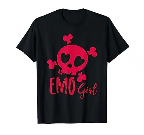 Emo Girl Pink Skull Emo Goth Music Teens Emotional T Shirt