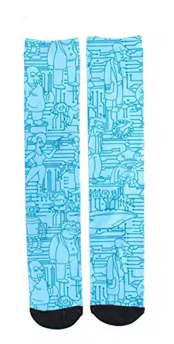 Futurama Planet Express Men's Crew Socks (Nerd Block Exclusive) Aqua, One Size