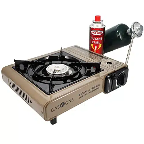 Gas One GS P Propane or Butane Stove Dual Fuel Stove Portable Camping Stove   Patent Pending   with Carrying Case Great for Emergency Preparedness Kit