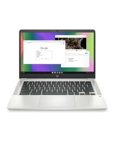 HP Chromebook Laptop, Intel Celeron N, GB RAM, GB eMMC, HD Display, Chrome OS, Thin Design, K Graphics, Long Battery Life, Ash Gray Keyboard (a nanr, , Mineral Silver)