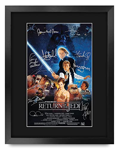 HWC Trading Framed x Print   Star Wars   Return of the Jedi Movie Poster Cast Signed Gift Mounted Printed Autograph Film Gifts Photo Picture Display
