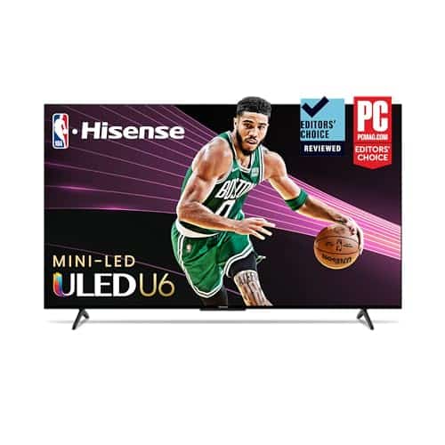 Hisense Inch Class USeries ULED Mini LED Google Smart TV (UK, odel) QLED, Full Array Local Dimming, HDR +, Dolby Vision IQ, Game Mode Plus VRR, otion Rate, Compatible with Alexa