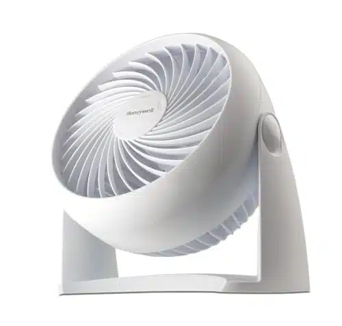 Honeywell HT TurboForce Tabletop Air Circulator Fan, Small, White â Quiet Personal Fan for Home or Office, Speeds and Degree Pivoting Head