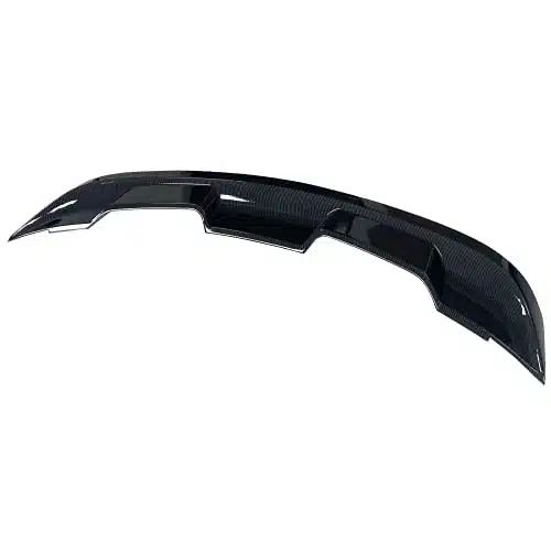 IKON MOTORSPORTS, Trunk Spoiler Compatible with Ford Mustang, Carbon Fiber Print ABS Plastic GTStyle Rear Spoiler Wing,