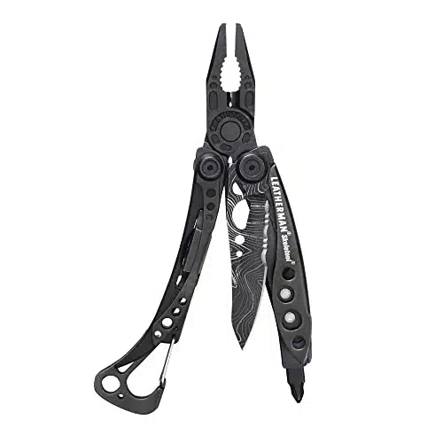 LEATHERMAN, Skeletool Lightweight Multitool with Combo Knife and Bottle Opener, Topographical Print