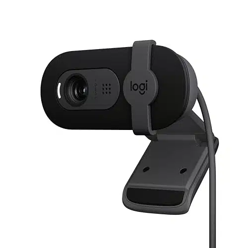 Logitech Brio Full HD p Webcam Made for Meetings and Works for Streaming  Auto Light Balance, Built in Mic, Privacy Shutter, USB A, for Microsoft Teams, Google Meet, Zoom, and More   Black