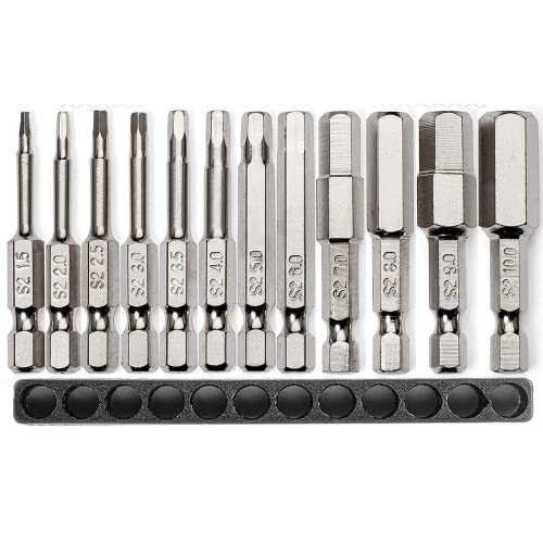 Metric Allen Wrench Drill Bit Set Premium pc Complete SAE Set wStorage Case and Bit Holder mm mm in Hex Shank Magnetic Bit Set The GIFD Collection SSteel Long in Drive Heads.