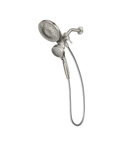 Moen Engage Magnetix Spot Resist Brushed Nickel Multi Function Handshower and Rainshower Combo Featuring Magnetic Docking System, Shower Head with Handheld Spray, SRN
