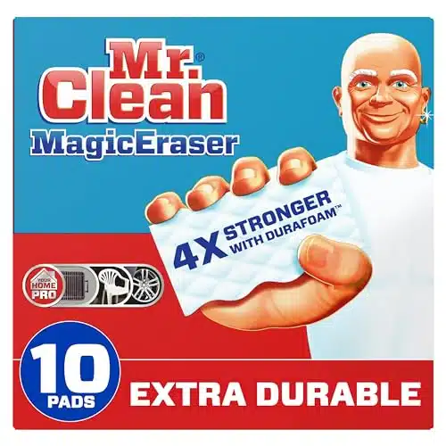 Mr. Clean Magic Eraser, Extra Durable Pro Version, Shoe, Bathroom, and Shower Cleaner, Cleaning Pads with Durafoam, Count