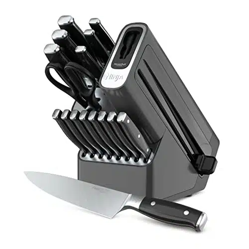 Ninja KFoodi NeverDull Premium Knife System, Piece Knife Block Set with Built in Sharpener, German Stainless Steel Knives, Black