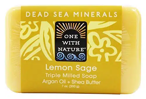 One With Nature Dead Sea Mineral Soap, Lemon Sage, Ounces (Pack of )