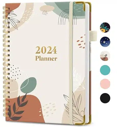 Planner   Weekly and Monthly Planner Spiral Bound, Jan   Dec , A(x ), Planner with Tabs, Inner Pocket, Helps To Keep Track Of Tasks   Abstract Botanical