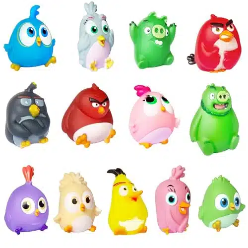 ROLOSO Newly Licensed Angry Birds Toys Collectible Action Figures Flock Pack Playsets Sets Pig City Strike Takedown Space Planet Movie Kids Game Boys Girls Red Bomb Gift Box