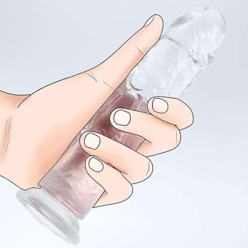 Realistic Dildo inch, Clear Dildo with Strong Suction Cup for Hands Free Play, Soft Material Adult Sex Toys for Women Beginner and Couple b