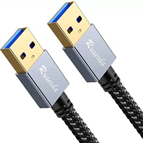 Ruaeoda USB to USB Cable ft, Male to Male Type A to Type A Double Sided Cord for Data Transfer Compatible for Hard Drive, Laptop, DVD Player, TV, USB Hub, Monitor and More