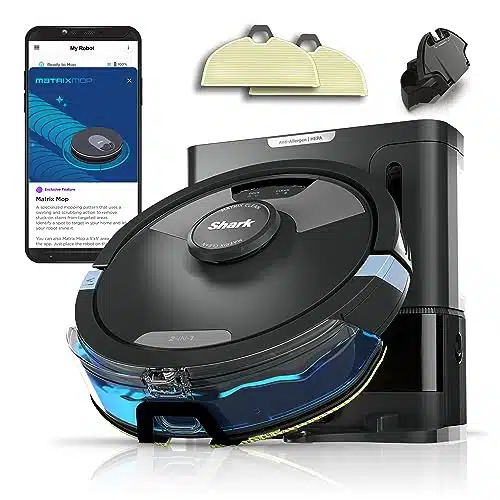 Shark Matrix Plus inRobot Vacuum & Mop with Sonic Mopping, Matrix Clean, Home Mapping, HEPA Bagless Self Empty Base, CleanEdge for Pet Hair, Wifi, Works with Alexa, BlackSilver (RVA)