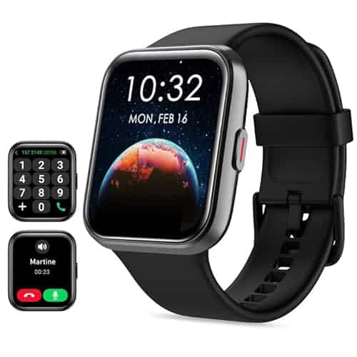 Smart Watch for Men Women(Call ReceiveDial), Alexa Built in, Touch Screen Fitness Tracker with Heart Rate Sleep Tracking, Sports Modes, ATM Waterproof Smartwatch for Android iPhone, Black