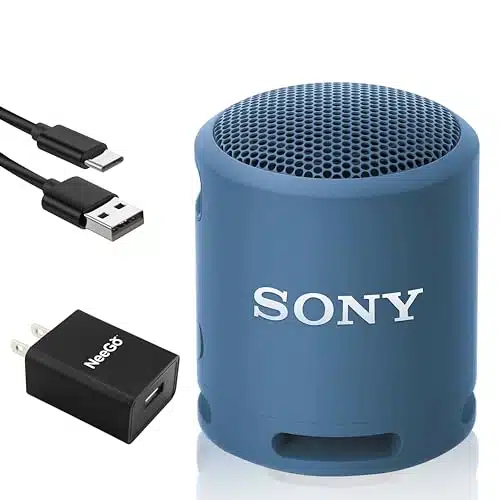 Sony Bluetooth Speaker, Portable Speakers Bluetooth Wireless, Extra BASS IPaterproof & Durable for Outdoor, Compact Mini Travel Speaker Small, Hour Battery, USB Type C, Blue + USB Adapter