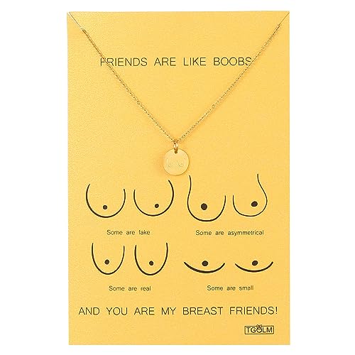 TGOLM Dainty Friends Like Boobies Breast Necklace for BFF Womens Round Boobs