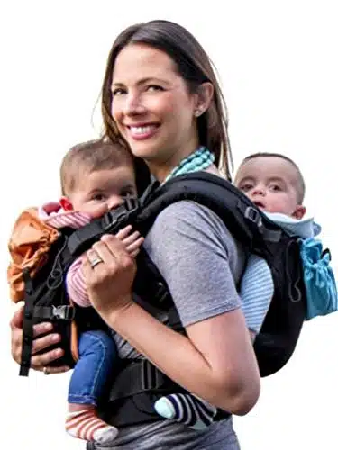 TwinGo Carrier   Lite Model   Classic Black   Works as a Tandem or Single Baby Carrier (Extra Straps Sold Separately). Adjustable for Men, Women, Twins and Babies Between lbs