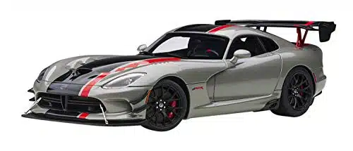 Viper ACR Billet Silver Metallic with Black and Red Stripes odel Car by Autoart