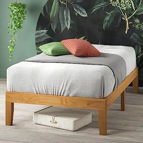 ZINUS Moiz Wood Platform Bed Frame  Wood Slat Support  No Box Spring Needed  Easy Assembly, Natural, Twin