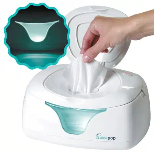hiccapop Baby Wipe Warmer and Baby Wet Wipes Dispenser  Baby Wipes Warmer for Babies  Diaper Wipe Warmer with Changing Light  Newborn Essentials