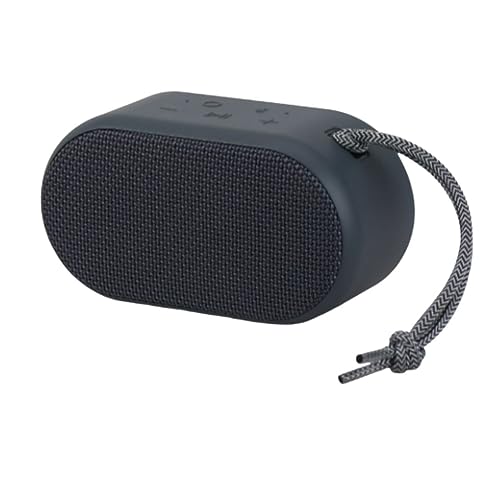 onn. Portable Waterproof Rugged Bluetooth Speaker Dark Grey Black