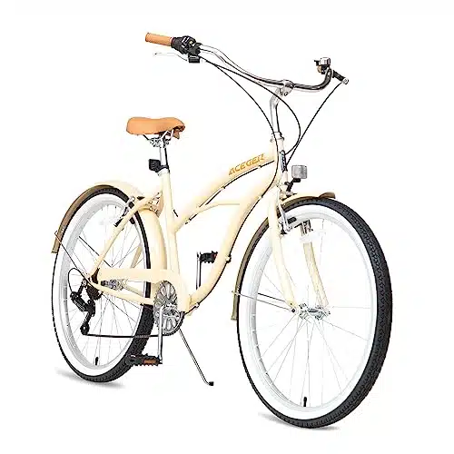ACEGER Inch Beach Cruiser Bike for Women, Single Speed and Speed, Multiple Colors
