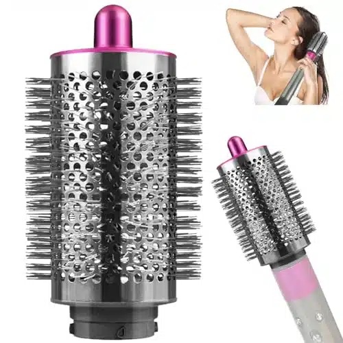 AFDD Large Round Volumizing Brush for Dyson Airwrap, Volumizing Attachment Tool Compatible with Airwrap HSHS, for All Hair Type(Rose)