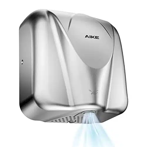 AIKE Heavy Duty Commercial Hand Dryer High Speed Stainless Steel Design Warm Wind Hand Blower V V  Model AKBrushed