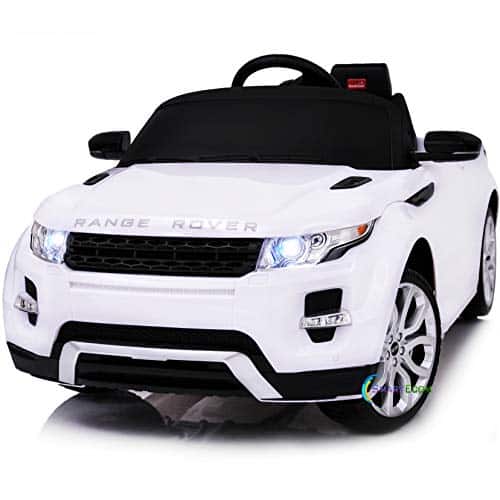 Americas Toys Ride On Car with Remote Control Electric V Battery Powered Car for Kid wPlastic Wheels, Seat Belt, Headlights, MPusic, Horn Compatible with Land Rover White