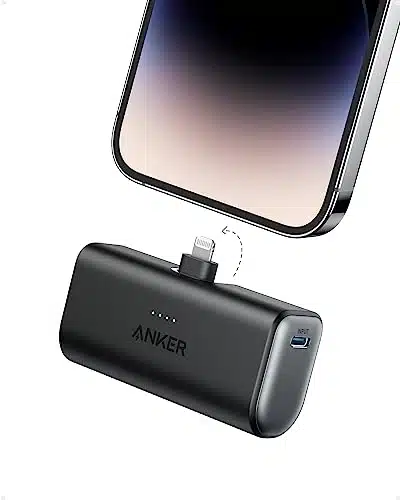 Anker Nano Portable Charger for iPhone, with Built in MFi Certified Lightning Connector, Power Bank ,mAh , Compatible with iPhone Pro  Plus, iPhone and Series (Black)
