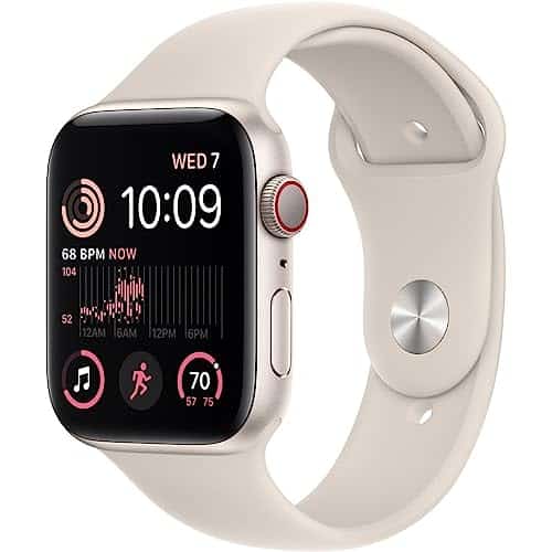 Apple Watch SE (nd Gen) (GPS + Cellular, mm) Starlight Aluminum Case with Starlight Sport Band, SM (Renewed)