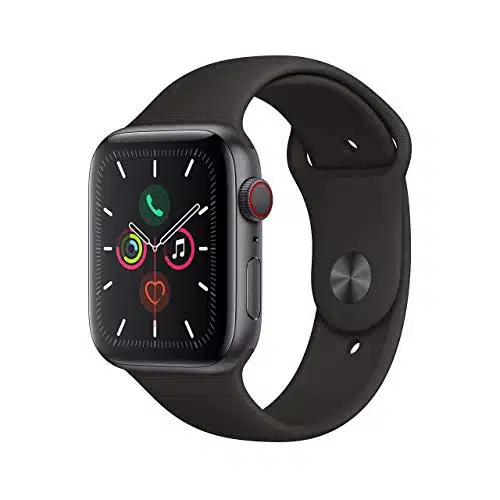 Apple Watch Series (GPS + Cellular, M) Space Gray Aluminum Case with Black Sport Band (Renewed)