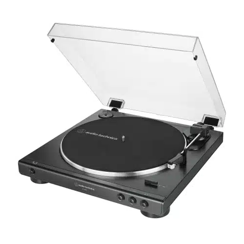 Audio Technica At LPX BW Fully Automatic Belt Drive Stereo Turntable, Hi Fi, Speed, Dust Cover, Anti Resonance, Die Cast Aluminum Platter Brown