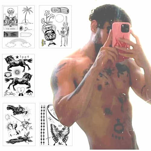 Bad Rapper Bunny Inspired Temporary Tattoo Pack Over Tattoos MADE IN USA Reggaeton Star CostumeCosplay