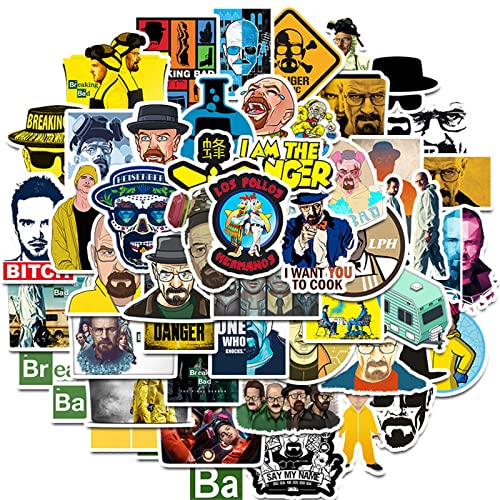 Breaking Bad Sticker pcs Cool Stickers for Computers Laptop Skateboard Stickers for Teens Adults Laptop Skateboard Guitar Luggage Vinyl Decal Stickers Packs (Breaking Bad)