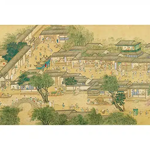 Bristlegrass Wooden Jigsaw Puzzles Pieces Chinese Style Genre Painting Zhang Zeduan  Qingming shanghe tu Commercial Street Toys Gifts Art Collectibles Decorative Painting Puzzles (pcs)