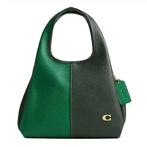 COACH Polished Pebble Leather Lana Shoulder Bag , Amazon Green Multi