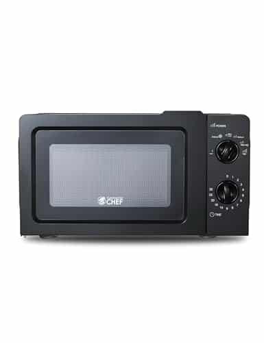 COMMERCIAL CHEF Cubic Foot Microwave with Power Levels, Small Microwave with Grip Handle, Countertop Microwave with inute Timer and Mechanical Dial Controls, Black