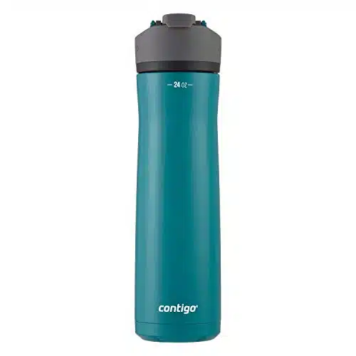 Contigo Cortland Chill Stainless Steel Vacuum Insulated Water Bottle with Spill Proof Lid, Keeps Drinks Hot or Cold for Hours with Interchangeable Lid, oz, Spirulina